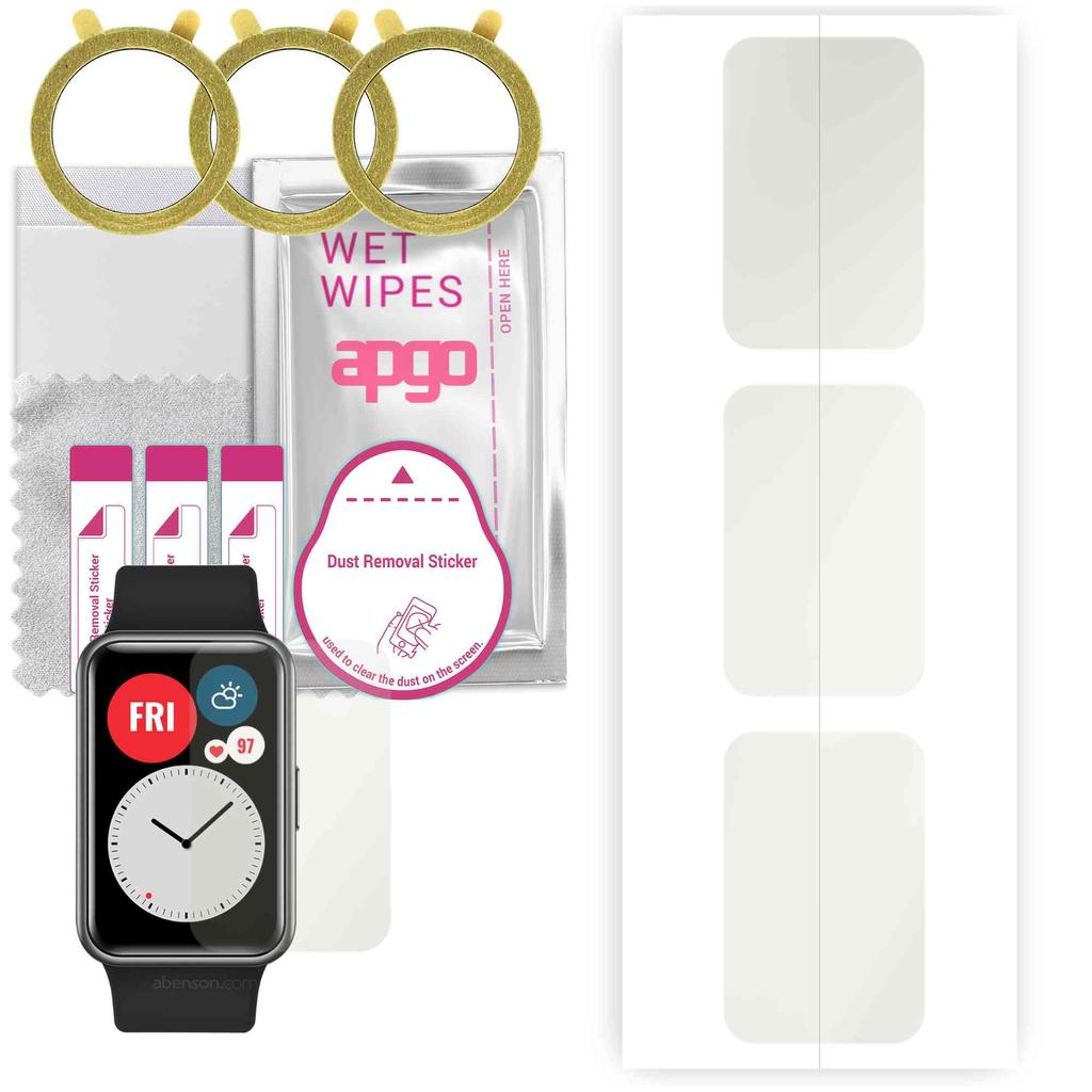 3x apgo MATTE Hydrogel Screen Protector pro Huawei Fit, hydrogelová fólie, s polohovací vrstvou snadná instalace
