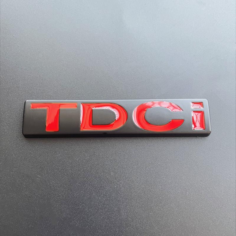 AJK1 3D Metal Chrome Black Logo TDCI Emblem Car Fender Trunk Badge For Ford Fiesta Kuga Mondeo MK3 Focus MK2 TDCI Sticker Accessories