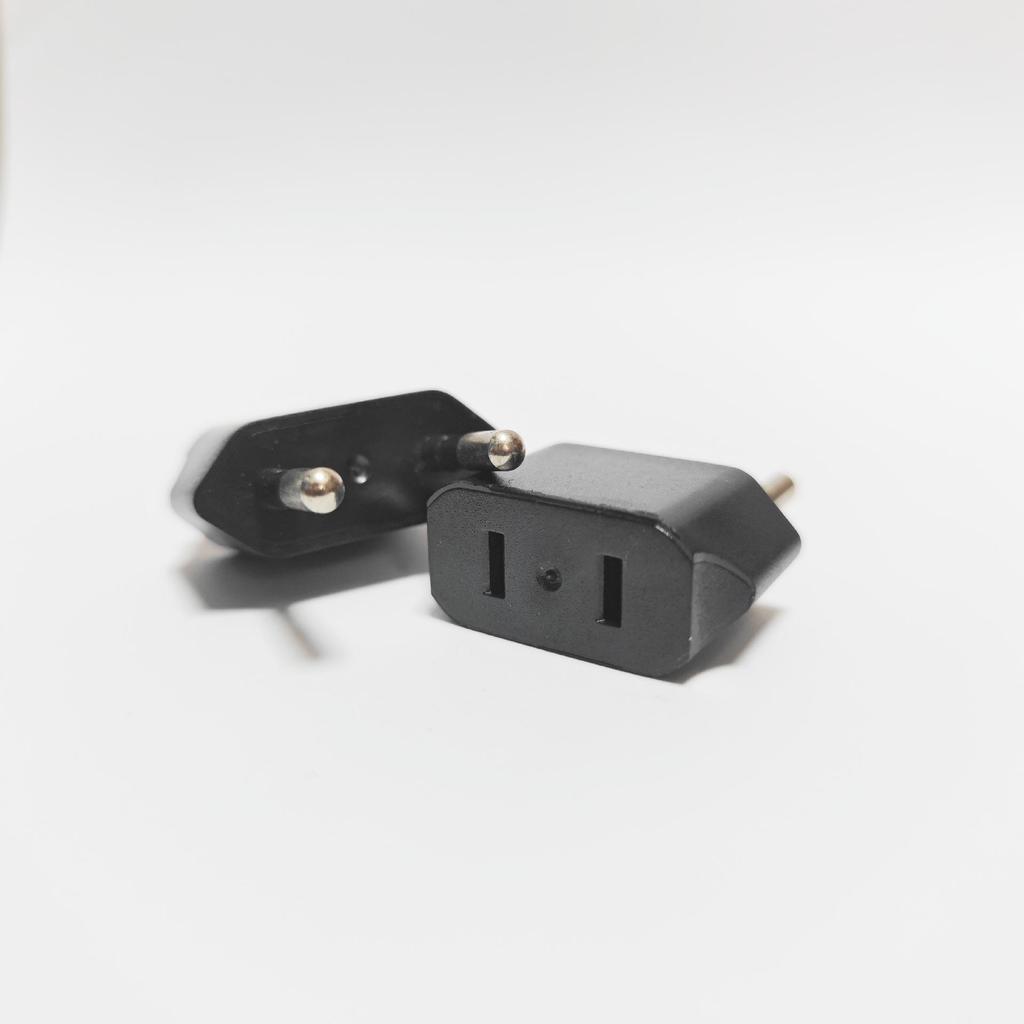 European To US Plug Adapter: 4.0 Pin To 2 Flat Pins Conversion