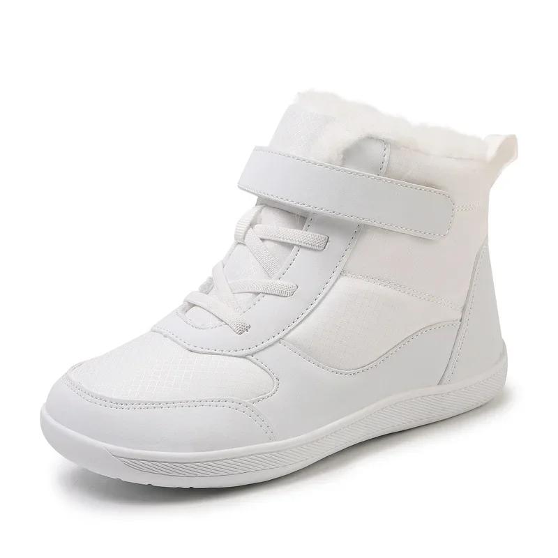 Children's Winter Snow Boots for Boys and Girls, Wide Toe Barefoot Snow Boots, Children's High-top Cotton Shoes, Sneakers