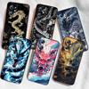 Anime-Drachen-Design für OPPO Reno 5 6 7 A96 A40 A58 Realme GT A74 A78 Neo2 A74 A78 Find X5 X3 X7 X8 Schwarze Handyhülle