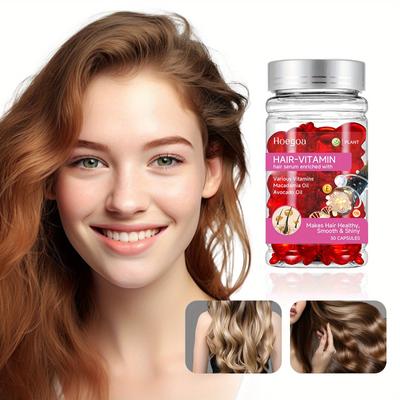 Kapsułki Hair Care Essence bogate w multiwitaminy, które odżywiają włosy, nawilżają je bez wysuszania, odpowiednie do każdego rodzaju włosów
