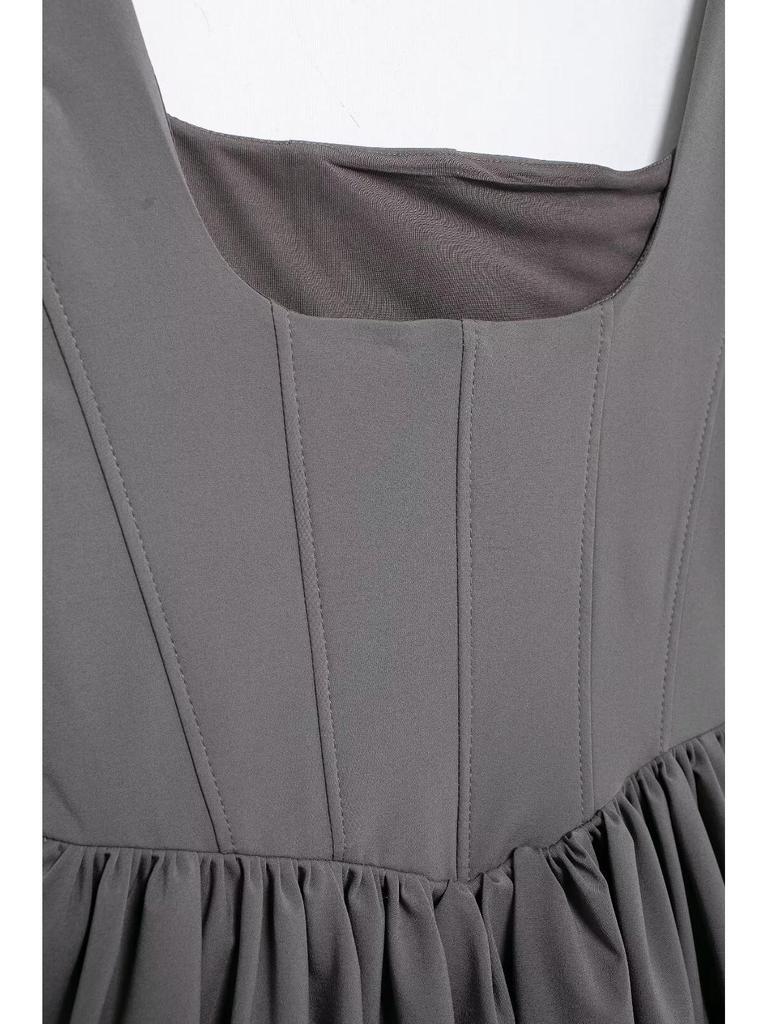 2024 Autumn Women's European & American Fashion Pleated Bodycon Corset Dress