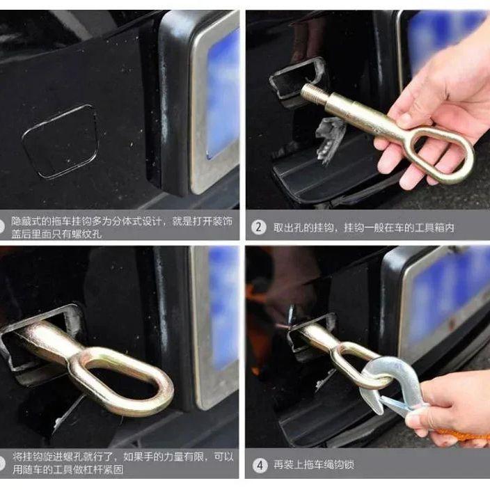 5M/8M Car Tow Cable Heavy Duty 5Ton/8Ton Trailer Rope Towing Pull Rope Strap Hooks Van Road Recovery Car Accessories Secure Lock