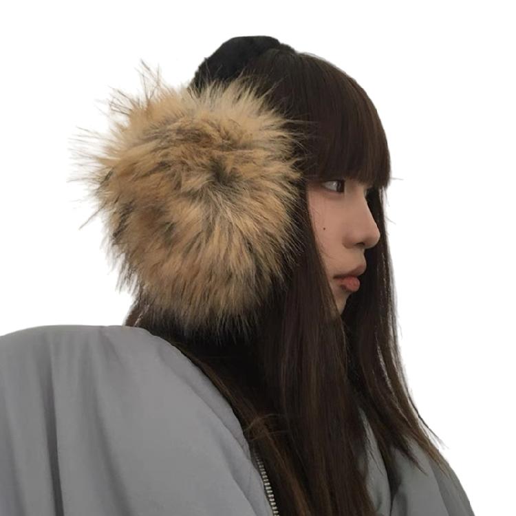 

Furry Earmuffs For Women And Girls, Soft Fleece Lining, Adjustable Winter Ear Covers For Outdoor Use коричневий