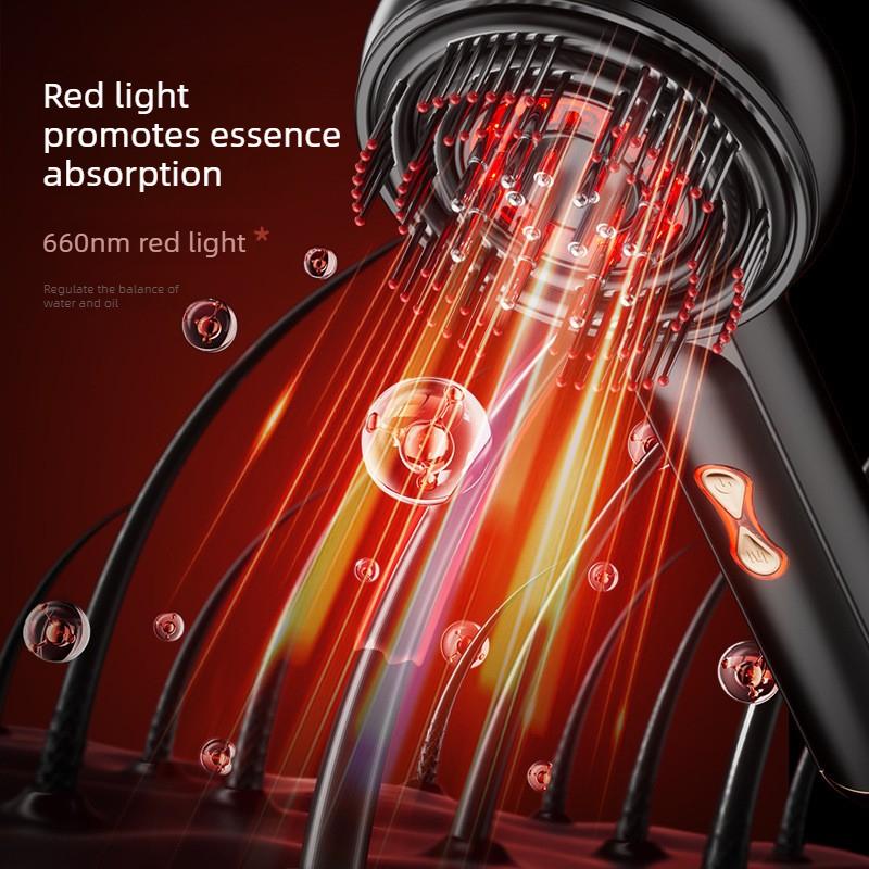 Electric Scalp Massager Comb Hair Growth Therapy Micro-Current Relaxation Red & Blue Light Treatment Oil Delivery Anti-Hair Loss