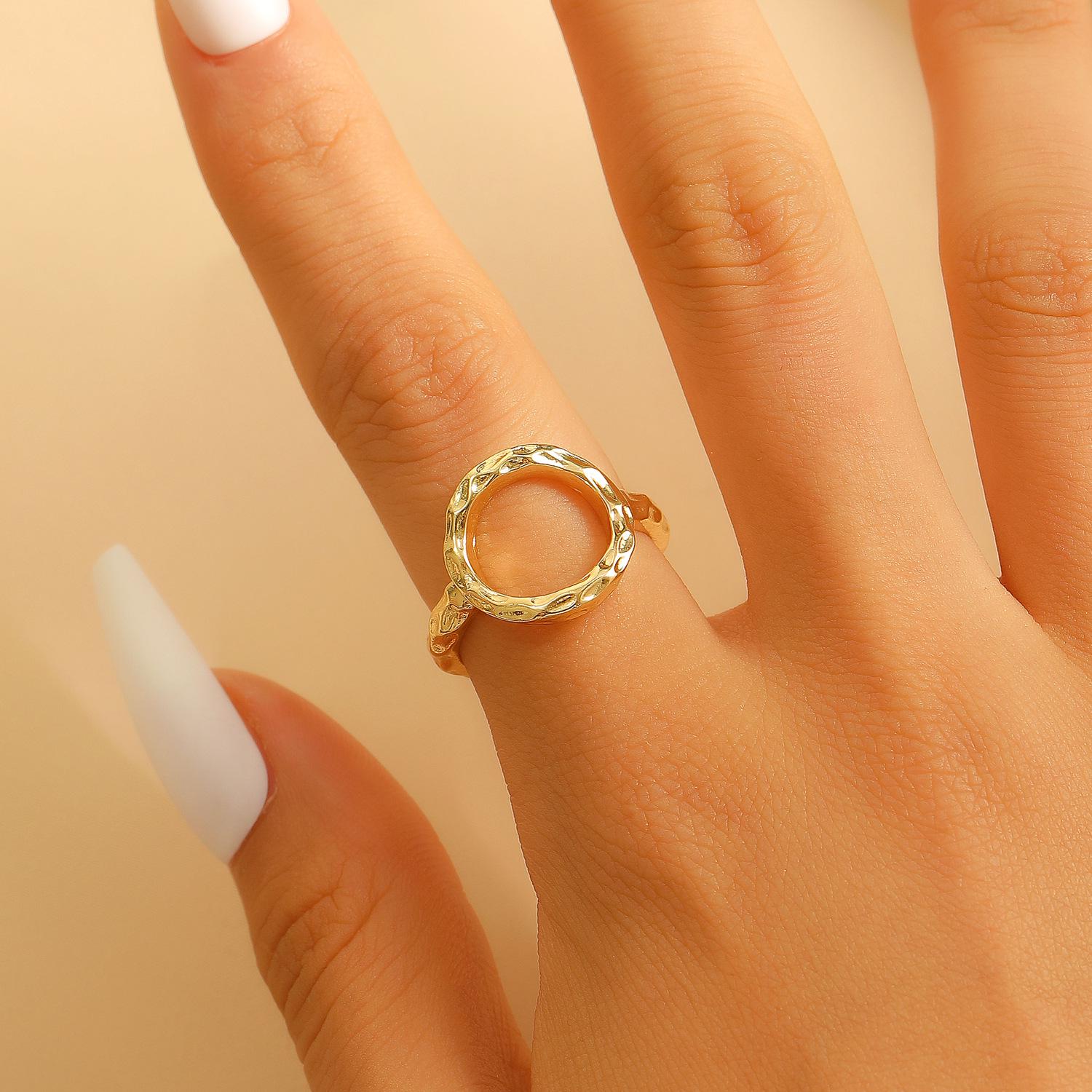 Золотой Полированный Ретро Широкий Браслет-Манжета Набор: Необычный полый браслет для женщин