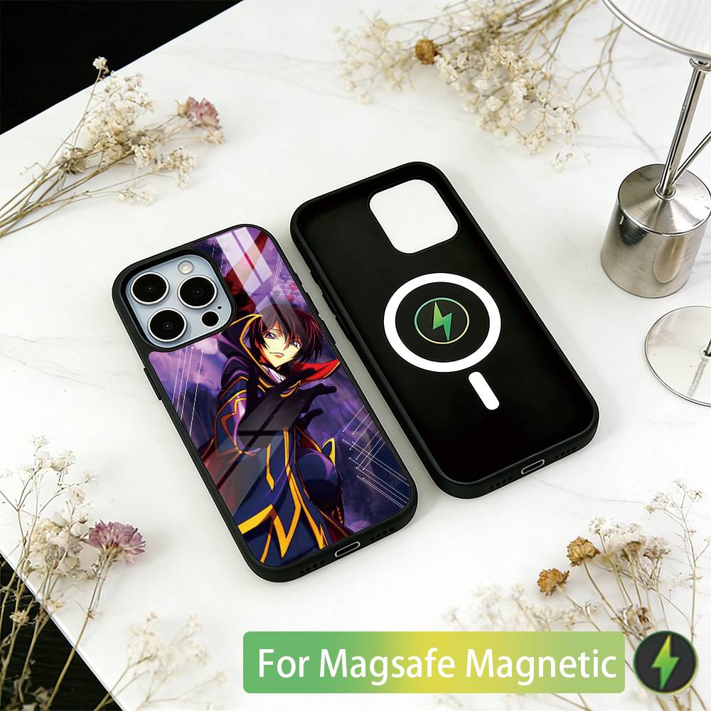 Anime CODE GEASS Lelouch Rebellion Handyhülle Für iPhone17,16,15,14,13,12,11 Plus,Pro Magnetisch Für Magsafe Kabelloses Laden