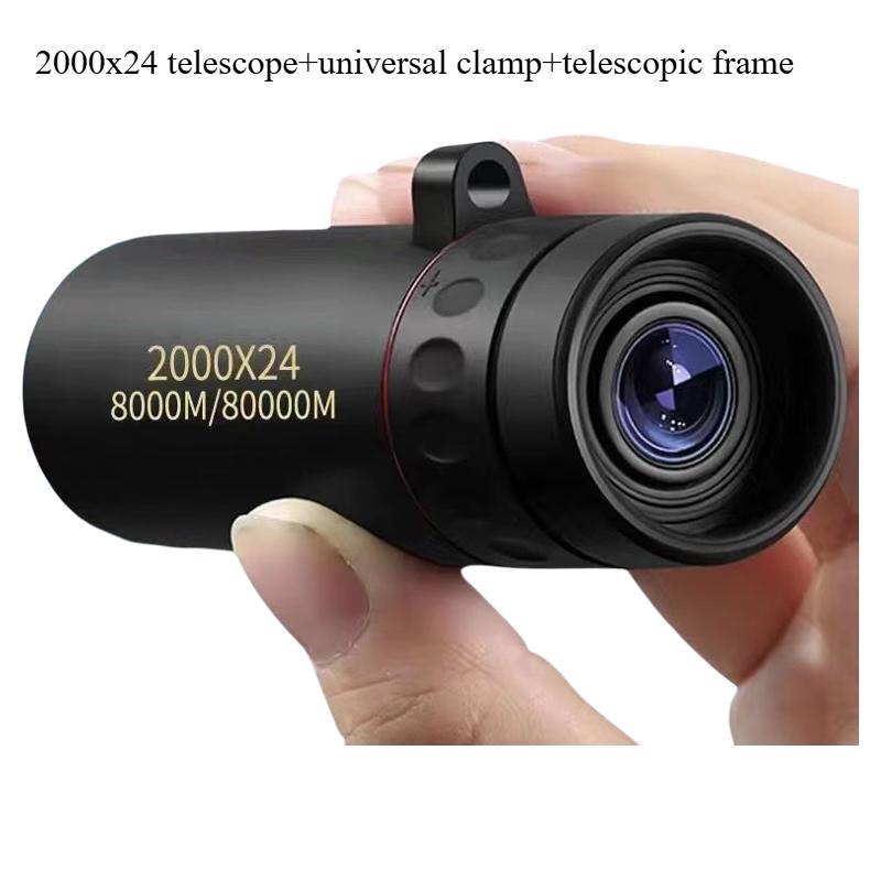 2000x24 Einrohr Schwarz Teleskop Mobil Outdoor Mini Tragbar Doppelnutzung Professionelles Fernglas Fotografie Videoaufnahme