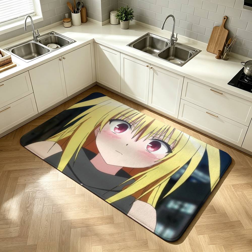 To Love Ru Golden Darkness Yami Shower Room Absorbent Small Floor Mat Soft Comfortable Decorative Foot Mat