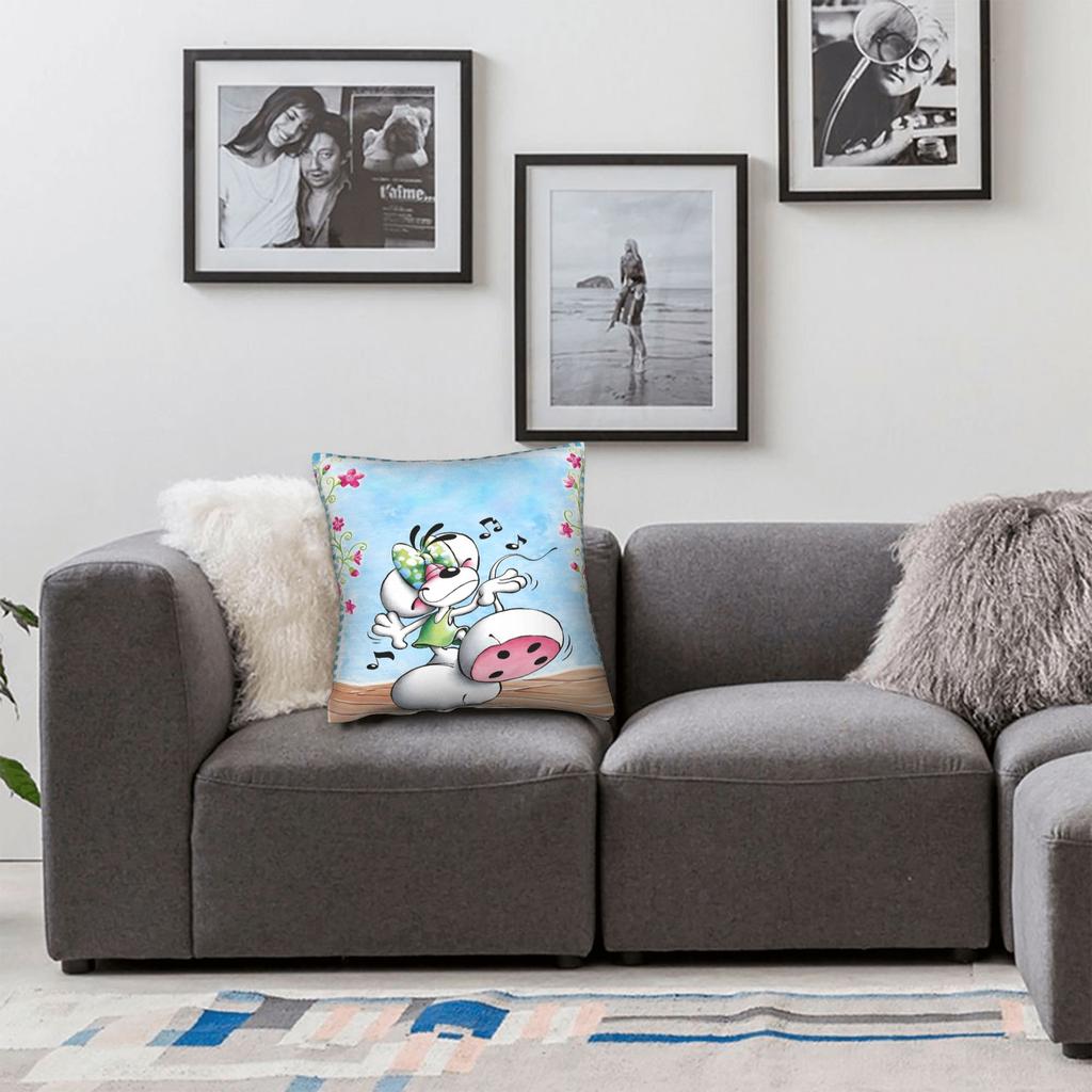 Cartoon D-Diddl Pillowcases  Vintage Pillow Case For Living Room Chair Soft Pillow Cover
