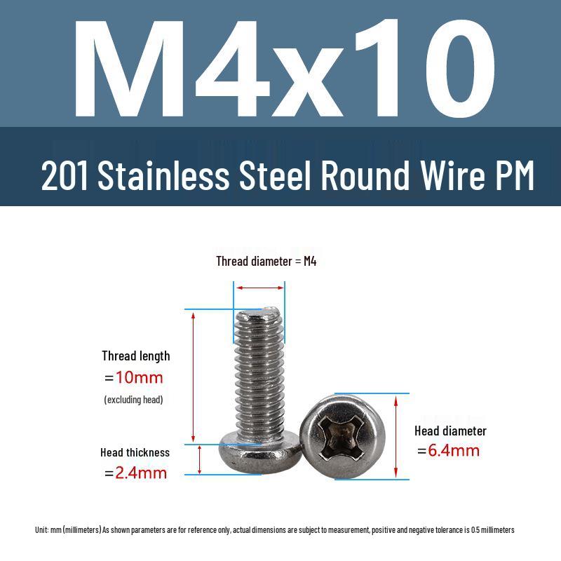 Yigu Yigu Stainless Steel Phillips Round Head Machine Screws M2-M8