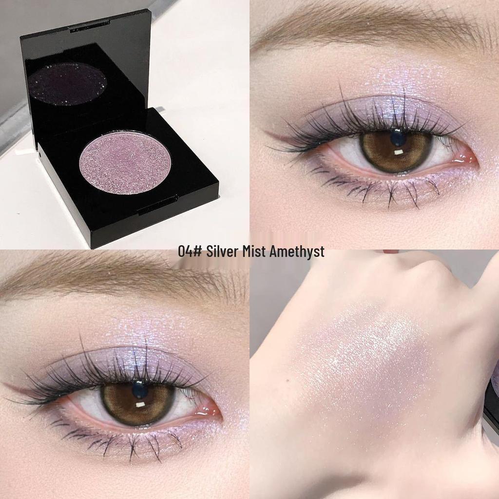 Kakashow Black Shimmer Eyeshadow: Fine Glitter Pearl for Beginners, Highlighting & Under-Eye Makeup
