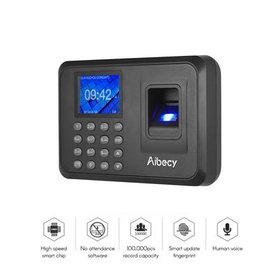 Aibecy Biometric Fingerprint Password Attendance Machine Multilanguage with 2.4 Inch LCD Screen