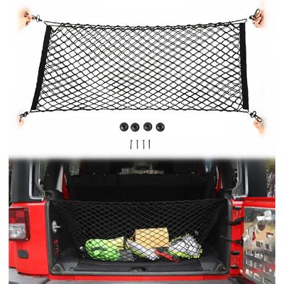 Voodonala 40 X 18 Inches Universal Mesh Envelope Trunk Cargo Storage Organizer Net Elastic Mesh Net Pickup Truck Bed Divider Compatible For Cars,