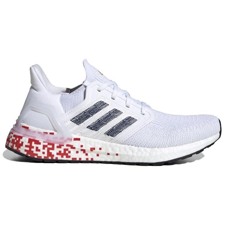 New Adidas UltraBoost 20 'Digital Pixel White Scarlet' Women's EG0722