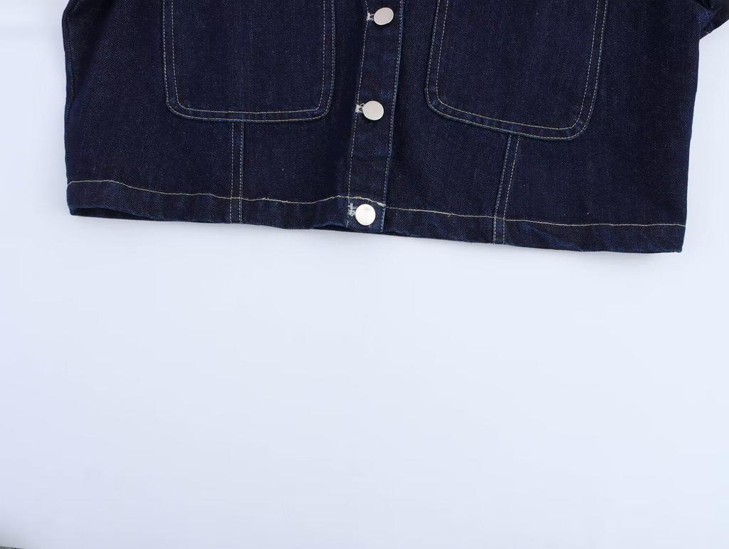 2025 Spring Women's European & American Style Denim Shirt & Skirt Set