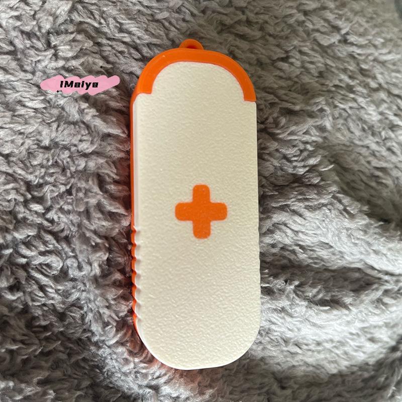M-3 Compartment Sliding Pill Box With Keychain Sliding Lid Pill Holder Portable Travel Daily Medication Management