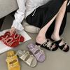 Casual Shoes Simple One-piece Flat Sandals New Women's Half Slippers