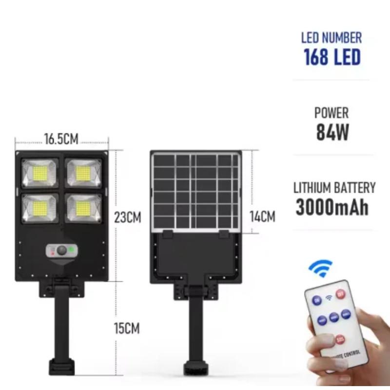 

Outdoor Solar Powered LED Lights Waterproof Courtyard Wall Lamp with Remote Control Garden Terrace Garage Door Street Lighting 168LED