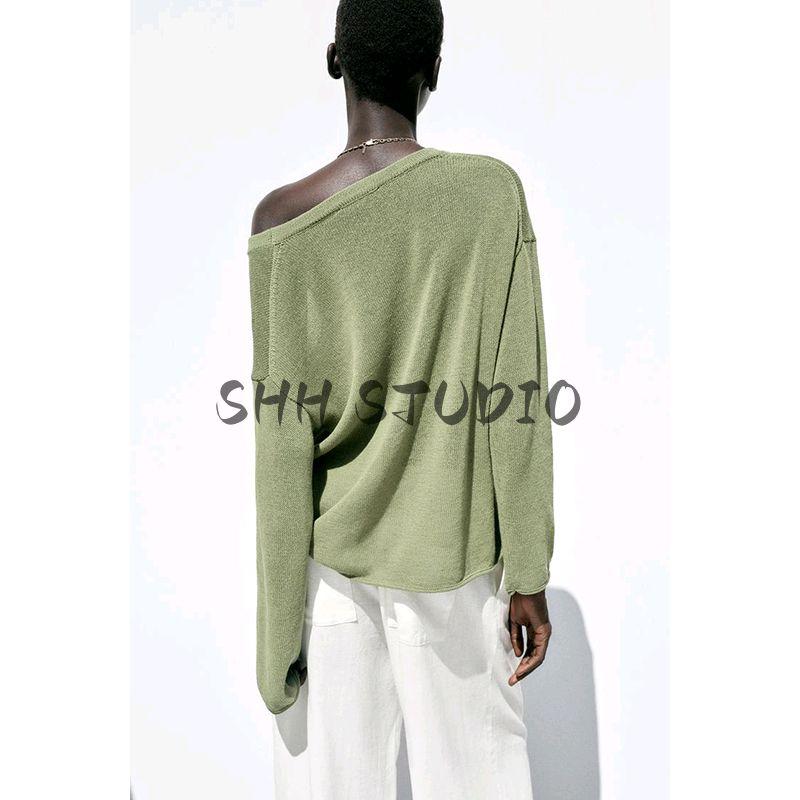 Summer New Women clothes French style Design Knitted Holiday Style Long sleeve round Neck Knit 5536029