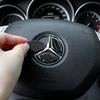MEA4   Car Interior Carbon Fiber Steering Wheel Emblem Trim Cover Accessories For Mercedes-Benz GLC X253 X254 C-Class W205 W206 A-Class