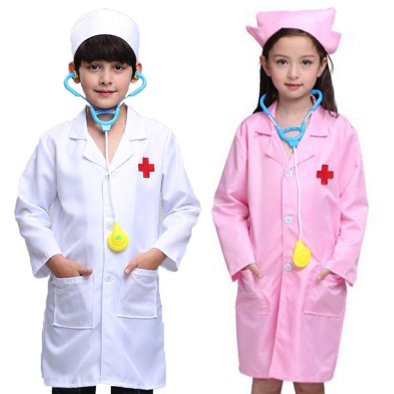 Coat Fancy Doctor Dress Up Costume Kids Boys Girls Nurse Paramedic Uniform Scrub