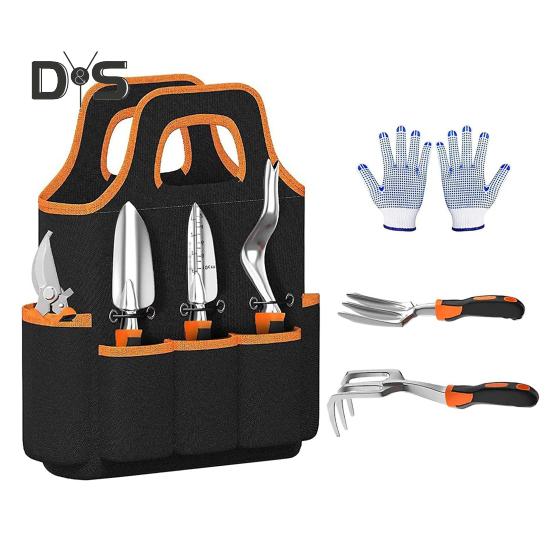 8 Pcs Gardening Tools Stainless Steel Hand Shovel Pruning Shears Garden Supplies with Storage Bag Gifts for Gardening Lovers