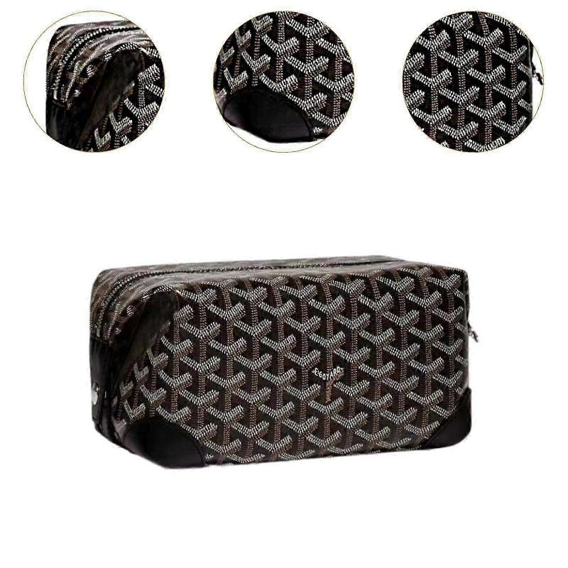 Elegant PU Leather Toiletry Bag  Multi-Functional Travel Organizer for Hotel Bathrooms (Grey)