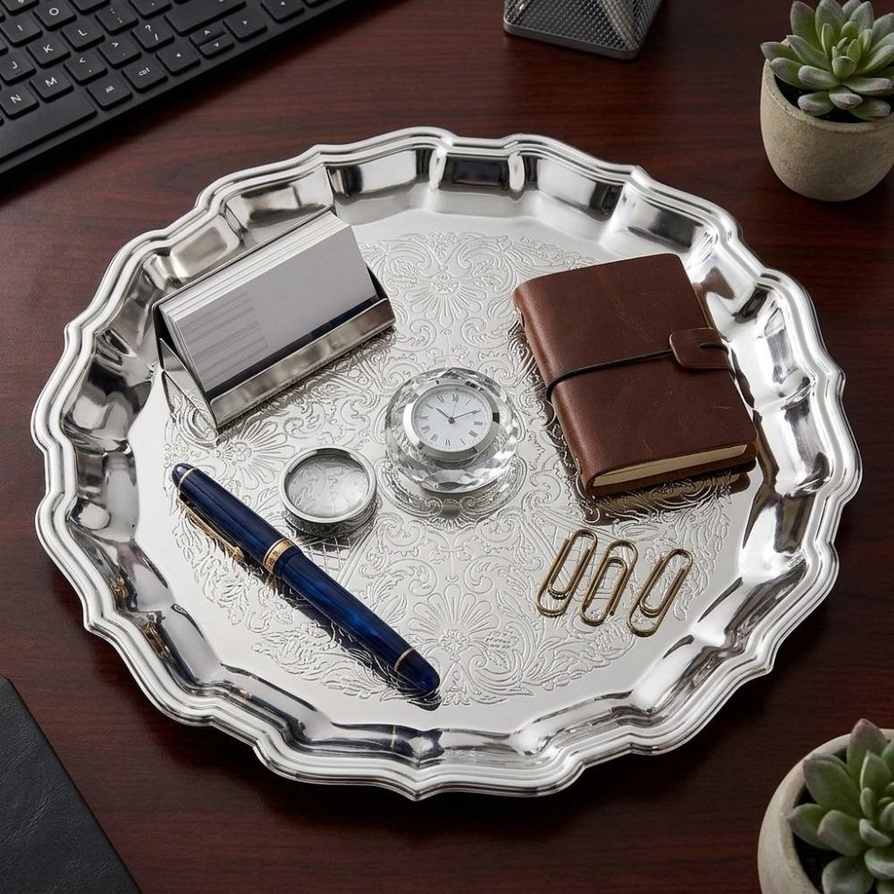 Alloy Serving Platter Solid Food Platter Stylish Fruit Tray For Party