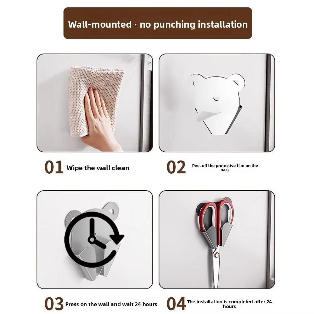3pcs Punch-Free Scissor Holder Self-adhesive Scissor Display Shelf  Home Organization