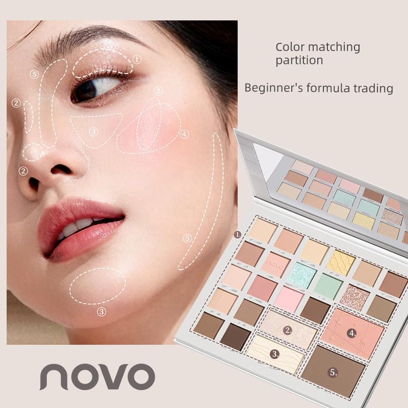 Novo Cloud Veil Dreamland 24-Color Comprehensive Eyeshadow Palette Pearlescent Matte Waterproof Long-Lasting Makeup for Beginners and Students