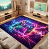 City Cyberpunk Theme Crystal Velvet Floor Rug Personalized Custom Name Text Warm Carpet Home Decoration