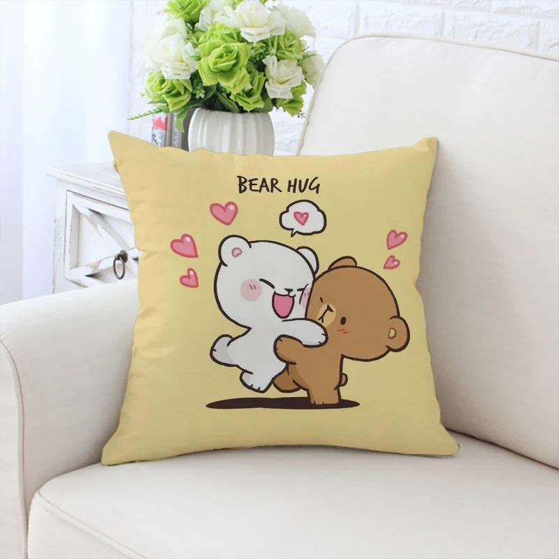 Drăguț ursuleț de desene animate față de pernă auto ornamente birou sufragerie canapea casă față de pernă