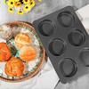 6er Straight Side Jumbo English Muffin Cupcake Backform mit Deckel Hamburger Burger Brötchen Antihaft Backblech Form