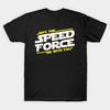 Men Black Print T-shirt May The Speed Force Be With You No-Cut Transfer Paper Print Cotton Tshirt