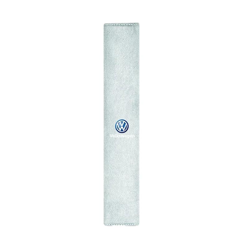 1Pcs Car Leather Seat Belt Cover Shoulder Protection Pad For Volkswagen VW Scirocco Golf Amarok T5 Phaeton Teramont ID3 GTI