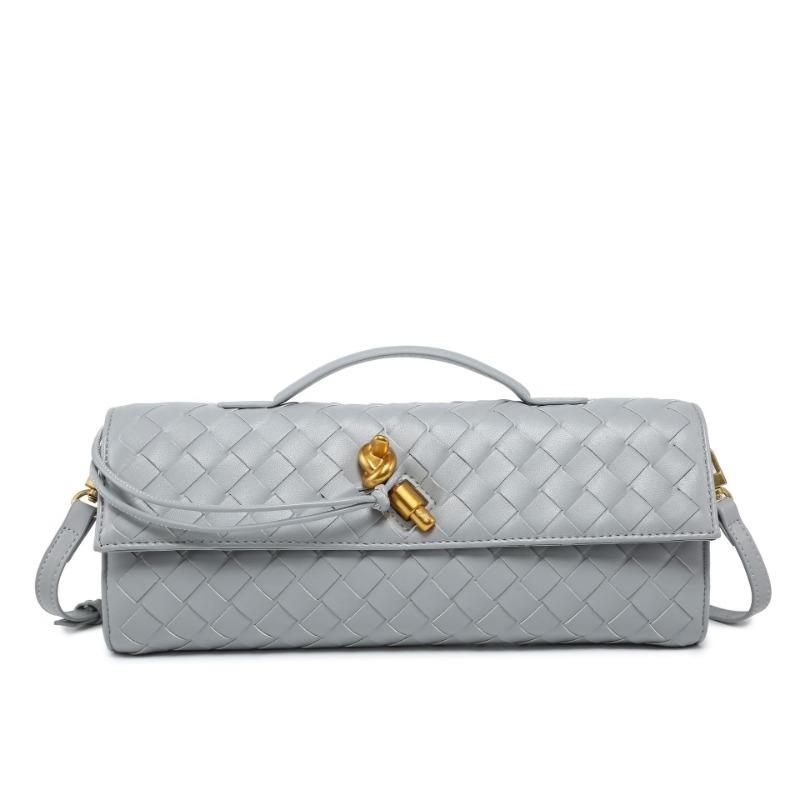 Handwoven Bag Soft Leather Lock Dinner Bag Medieval Baguette Bag Long Fashion
