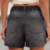 Women High Waisted Baggy Wide Leg Denim Shorts Casual Jean Shorts