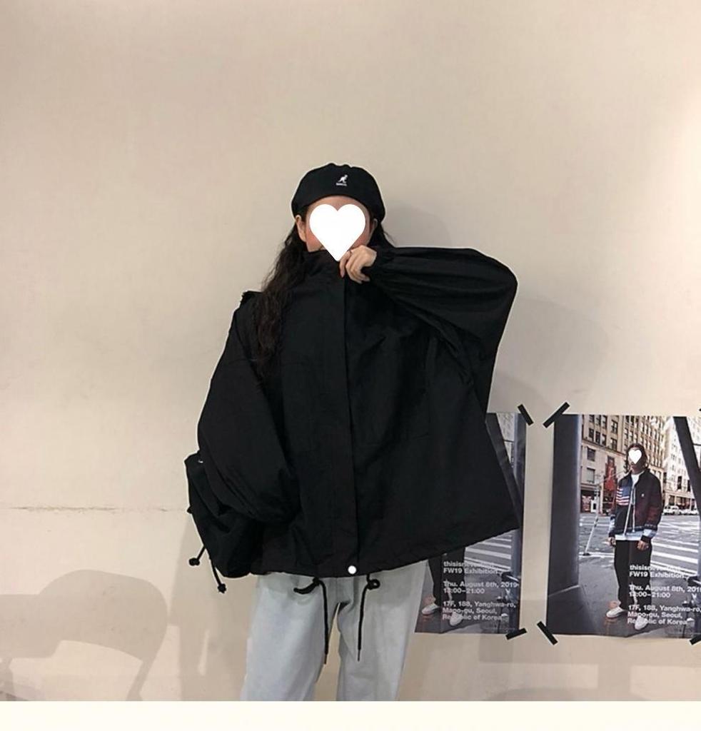 2025 Women's Harajuku BF Style Windbreaker: Versatile Korean Long Sleeve Jacket