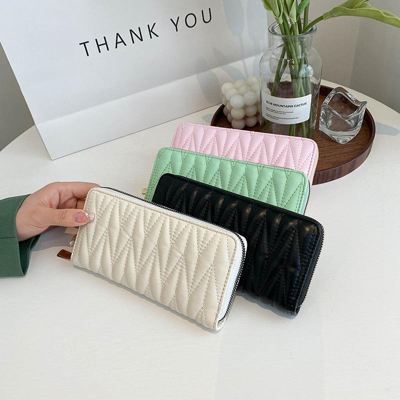 

Women s Embroidered Thread Minimalist Long Wallet - Clutch Purse, Coin Pouch & Card Holder 19 * 9 * 3CM рожевий