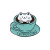 Personalized Cute Cartoon Cat Coffee Brooch - Metal Badge Clothing Accessory