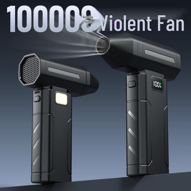 Turbocharged Handheld Mini Fan: Portable Snow Dust Blower for Outdoor Camping Black