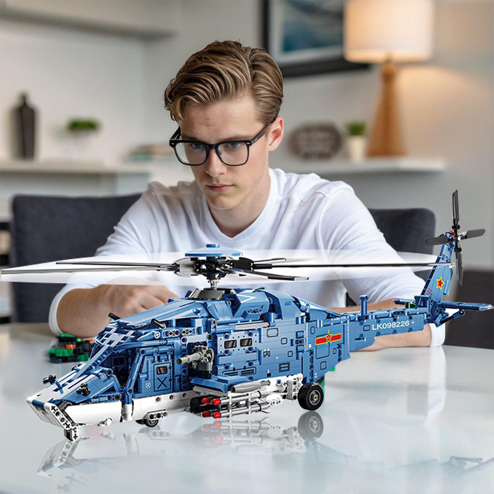 TOYLINX Building Blocks 1711PCS Attack Helicopter Set Army Plane Military Fighter Kit Assembly Bricks Toys for Holiday Gifts