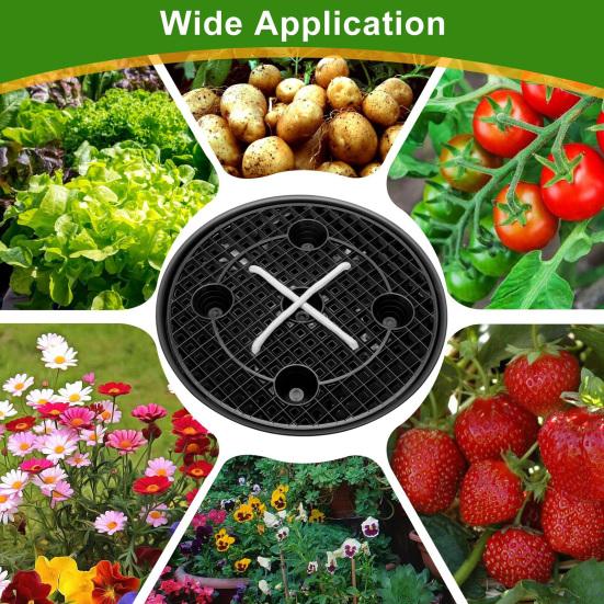 4 Pcs Self-Watering Fabric Pot Base Auto-Irrigation Plant Saucer Breathable Planter Base for 5 Gallon Grow Bag Prevent Plant Rot