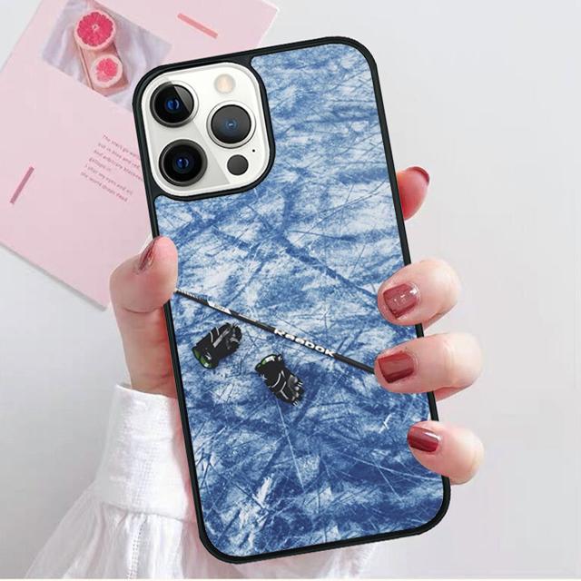 Hockey Stick and Puck Phone Case Back Cover for iPhone 17 Air 16 15 14 13 11 12 Pro Max Plus Shell Coque
