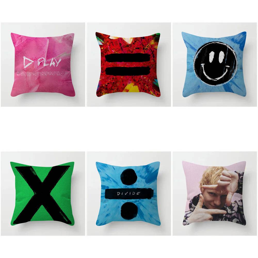 Pop Singer E-Ed S-Sheeran Play Double-Sided Printed Pillow Cover Short Plush Suitable Living Rooms Bedrooms Throw Cushion Cover