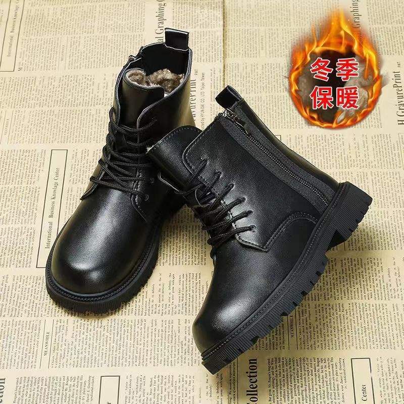 

Мальчики ботинки Мартин 2025 новые ботинки для детей-одноклассников осенне-зимние ботинки зимние теплые детские короткие ботинки сноубутсы 37 yards - long 22.8