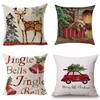 Stylish Christmas Xmas Linen Cushion Cover Featuring Unique Holiday Patterns And Colors