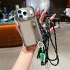 Crossbody Wrist Strap Phone Case for IPhone Air 17 16 15 Plus 14 13 12 11 Pro Max X XR XS Silicone Transparent Protective Cover